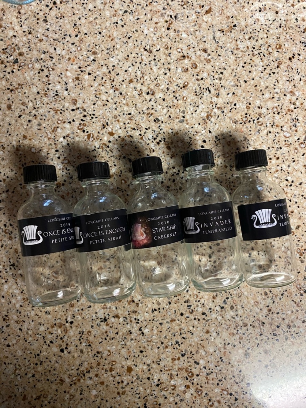 Longship Cellars Mini Glass Bottles / Vases - Set of 5 for Plant Starters